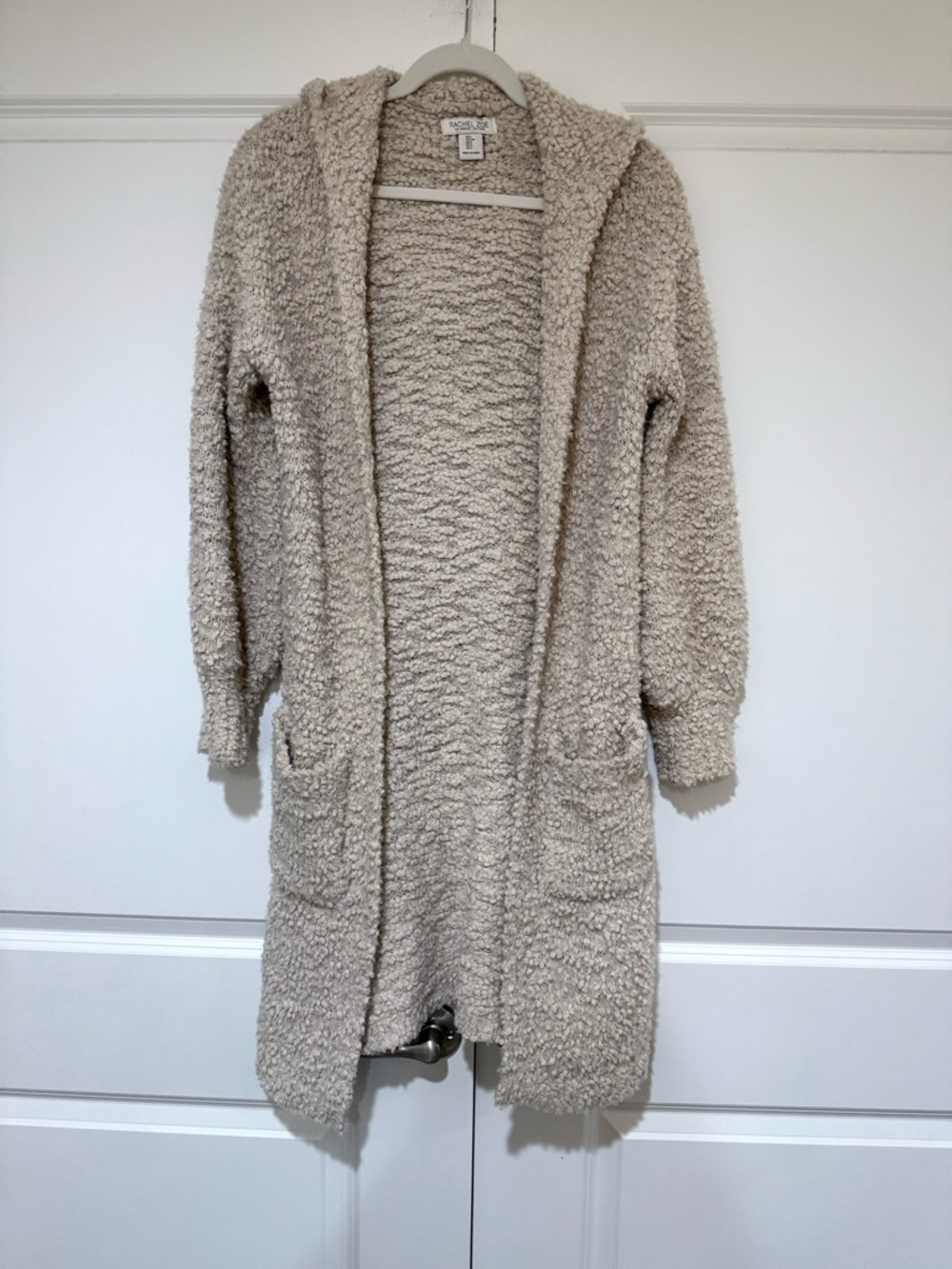 Rachel Zoe Plush Hooded Cardigan - Oatmeal NWOT